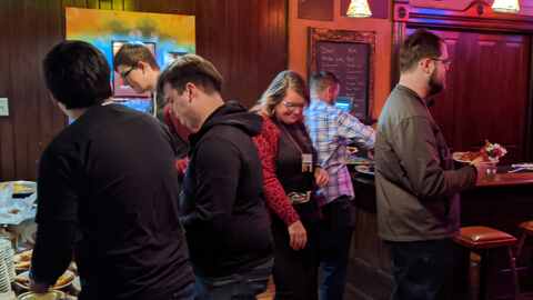 Attendees eating lunch at BSidesDayton 2019